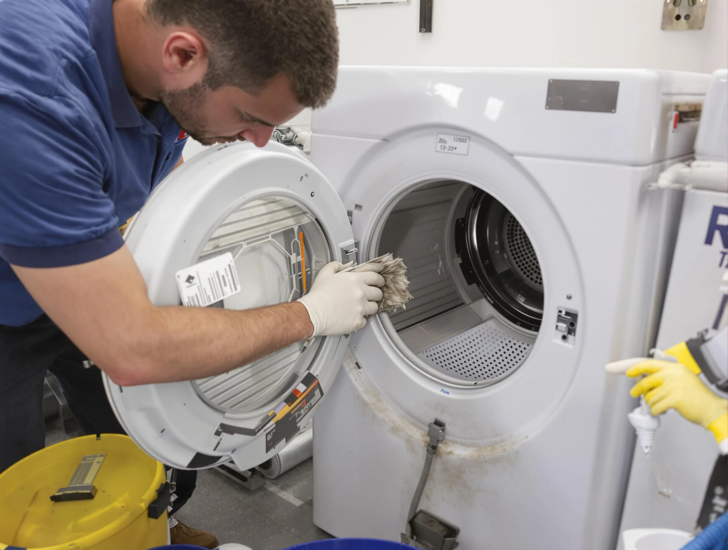 Chelmsford Dryer Vent Cleaning specialist performing detailed lint trap cleaning service in Chelmsford